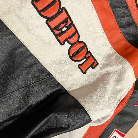 Vintage Chase Authentics Leather Home Depot Racing Tony Stewart Jacket Size L - Picture 4 of 12
